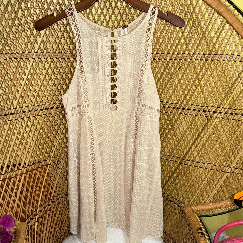 Free People Wherever You Go Mini Dress Ivory Size 6 - Picture 11 of 16